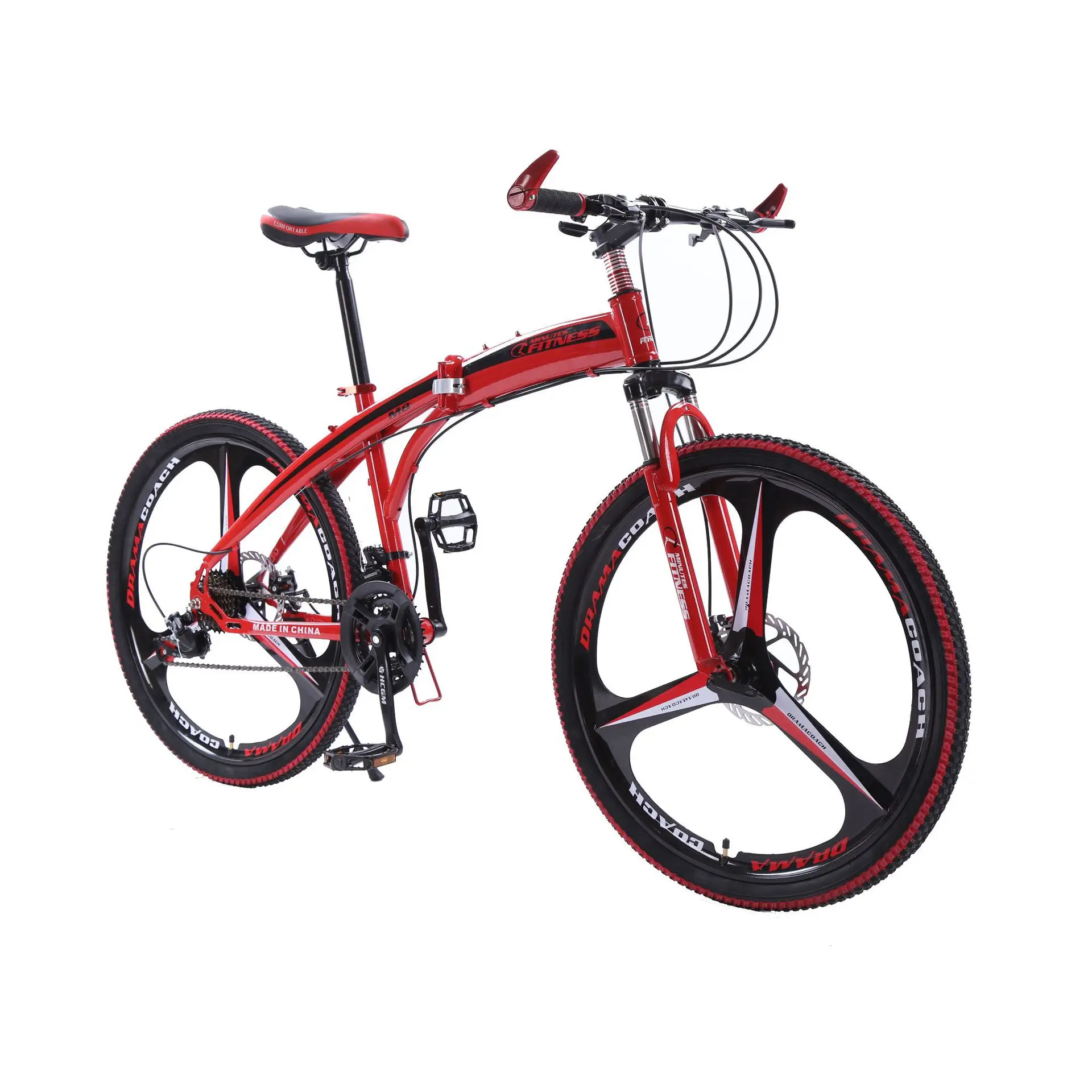 Manufacturers wholesale export custom LOGO folding shock absorption mountain bike three knife wheel 20/24/26 inch bike