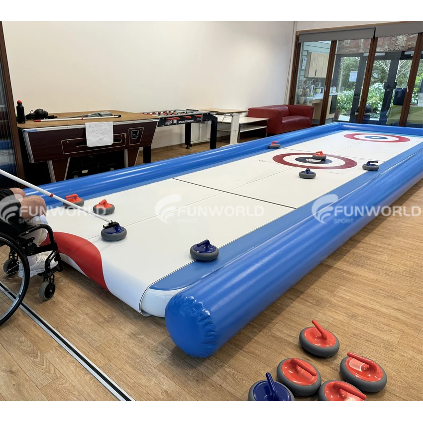 curling board game 	 hockey rink boards Inflatable Street Curling Express Rink  For Curling Training