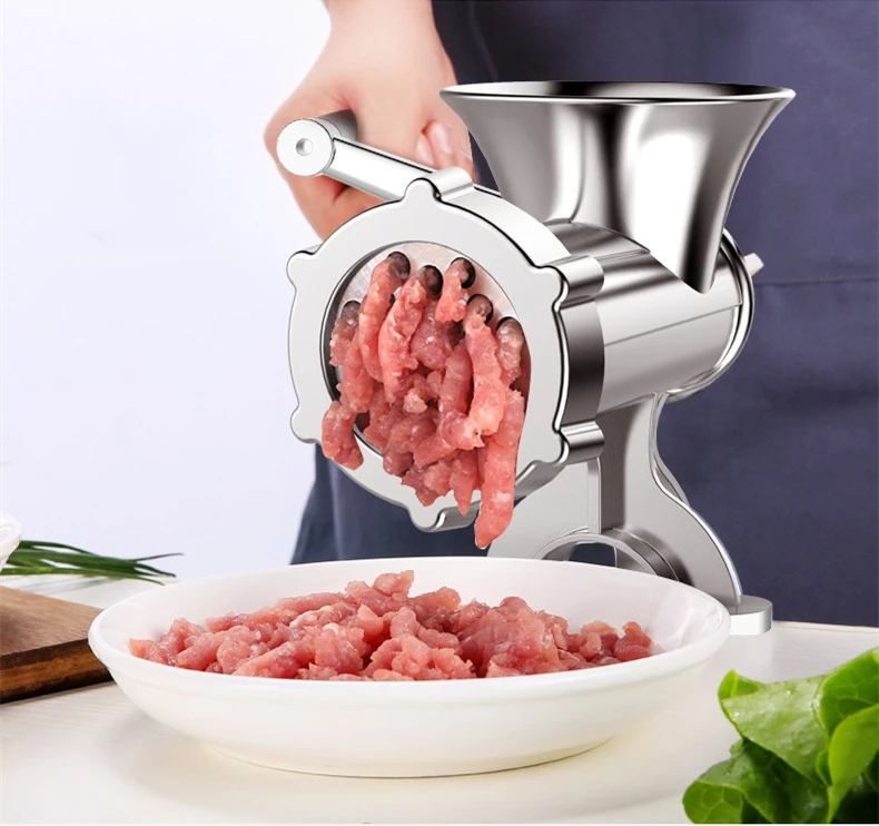 Factory Price Household User Friendly Aluminum Alloy Small Hand Grinding Meat Cutting Machine Grinder
