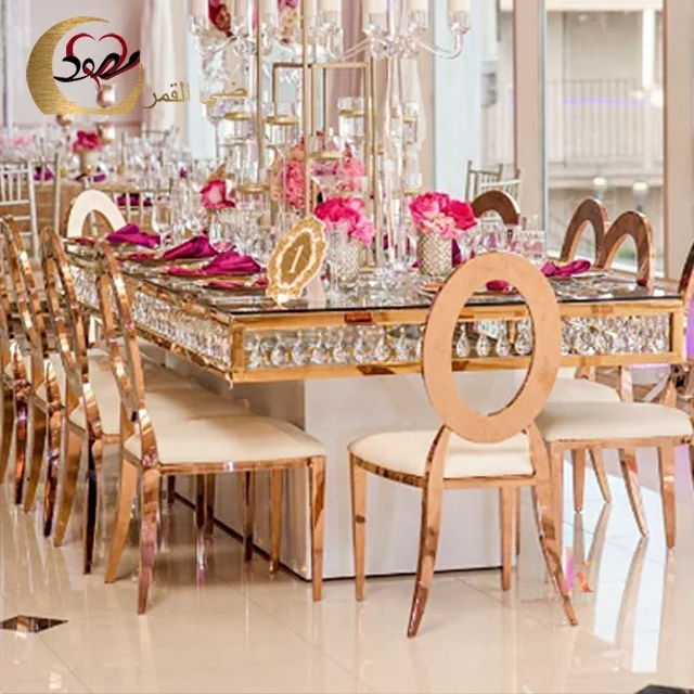 Modern rectangle luxury glass top banquet dining wedding display tables