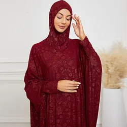High Quality Abaya Women Muslim Turkish Arab Girls Jacquard Dresses Long Sleeves Islamic Clothing