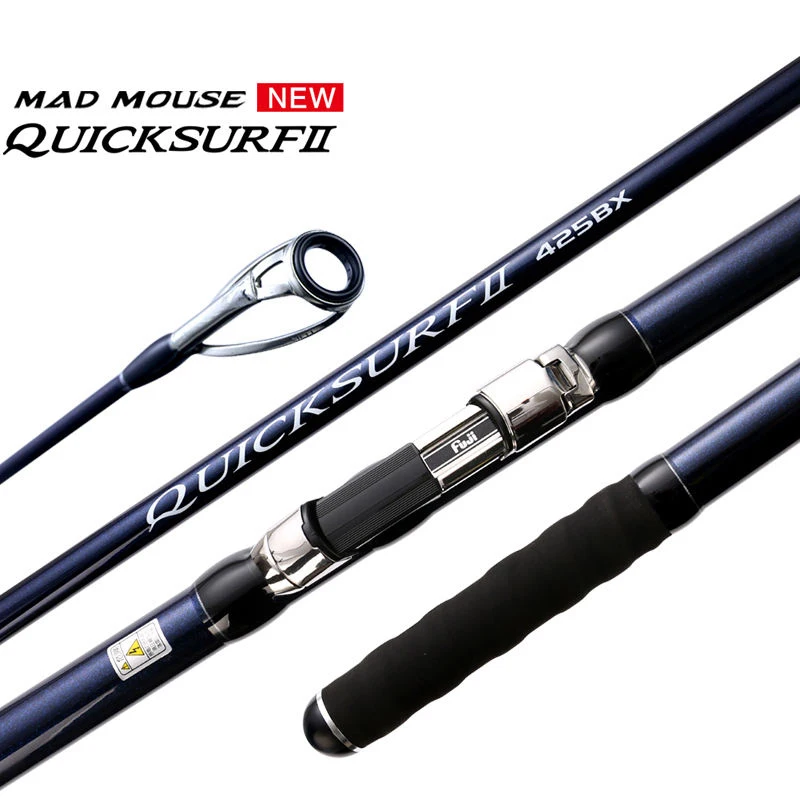 Madmouse Quick Surf 425BX 100-300g 4.25m 3-Section Carbon Hard Fuji Parts X Sinker Jig Spinning Surf Fishing Rod