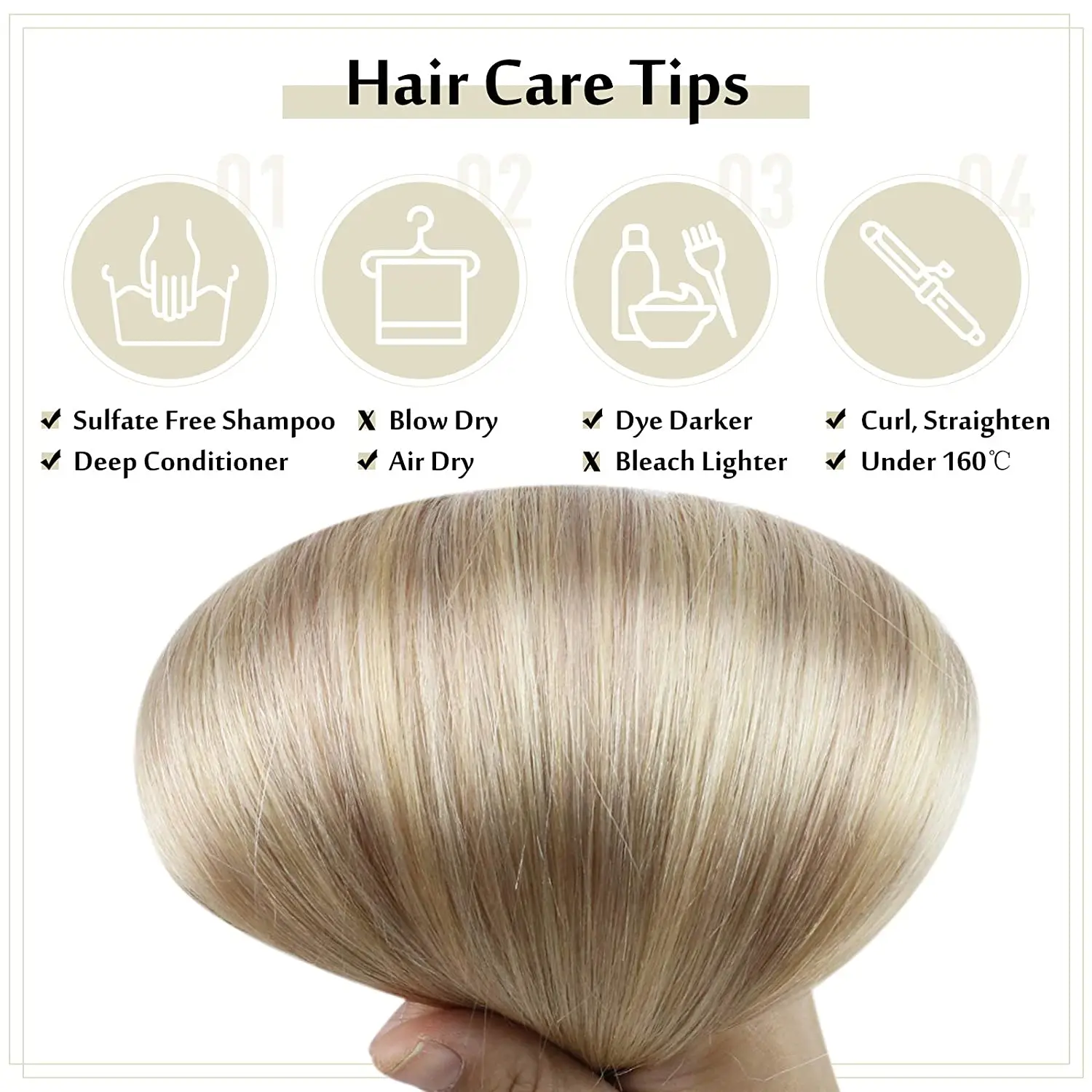 Full Shine Hot Sale Remy Human Hair Clip in Extensions Balayage #18/22/60 Ash Blonde to Platinum Blonde Clip in Hair Extensions