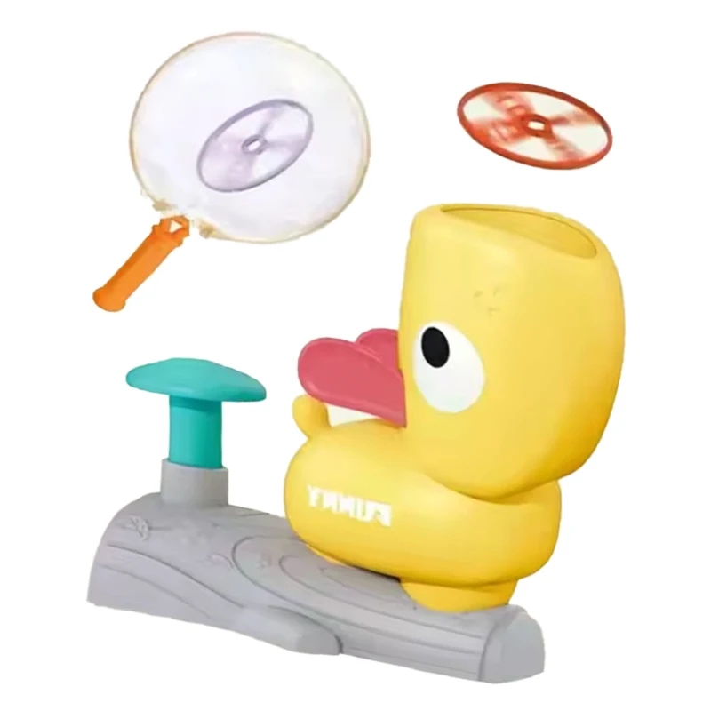 Flying Saucer Bamboo ufo Toy Flying Saucer Dog Shaped Foot Step Launching Outdoor Sports Summer saucer foot launch kids toys