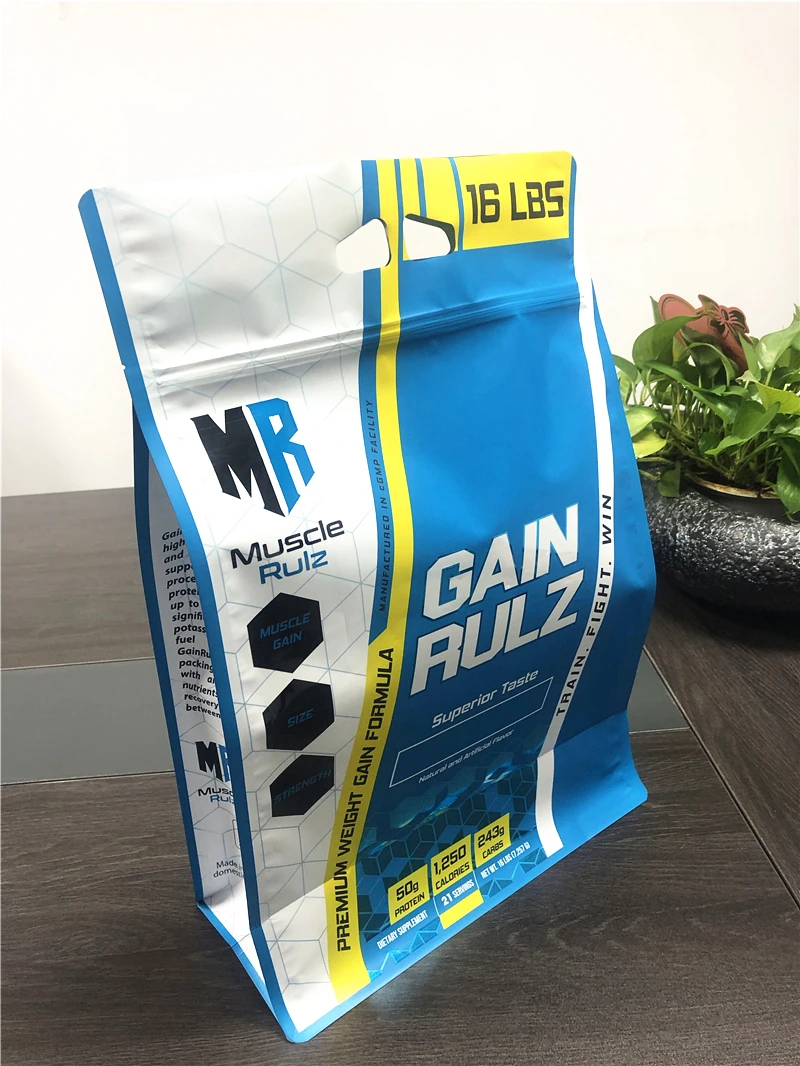 Wholesale waterproof aluminum foil whey protein powder packaging bag ziplock packaging bag for whey protein powder