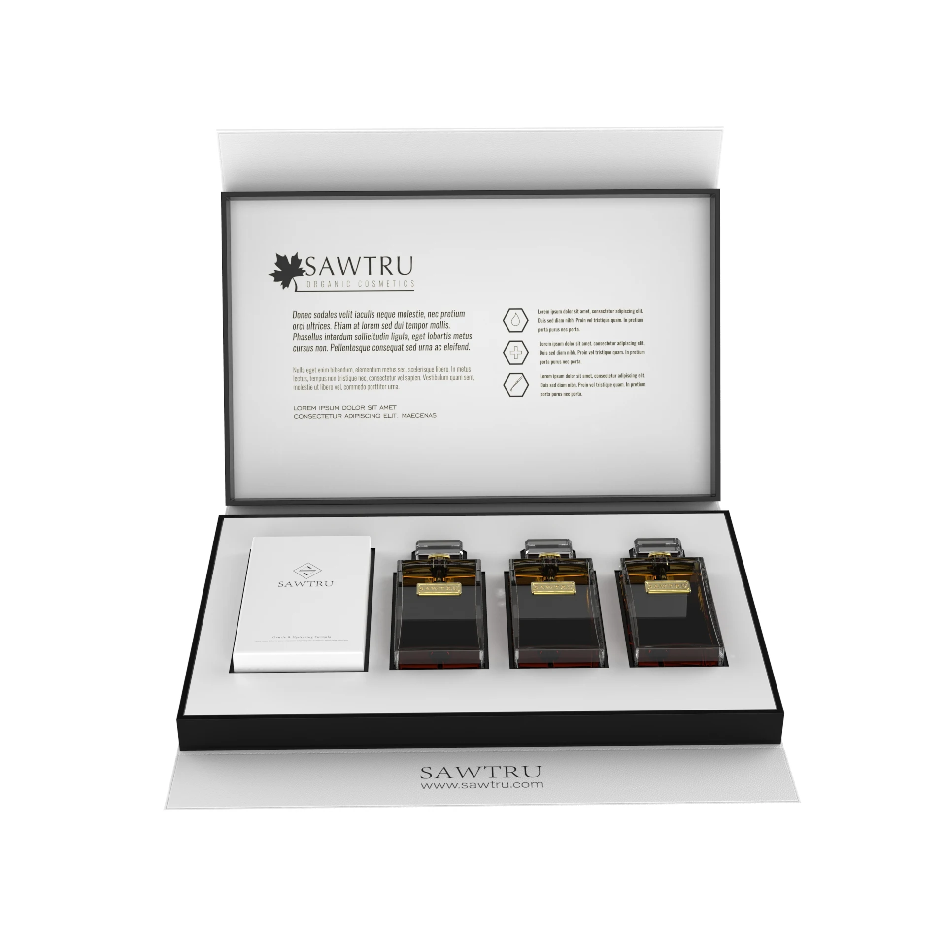 Flap Lid Packaging Cardboard Bespoke Custom Magnetic Closure Perfume bottle Gift Box With SABER Certificate