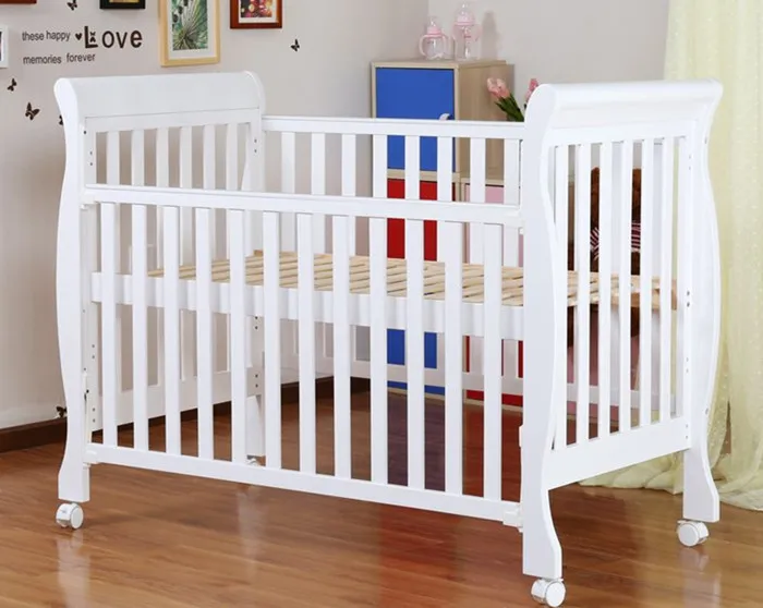 Высококачественная многофункциональная сосновая детская кроватка NO.1222 деревянная домашняя мебель под