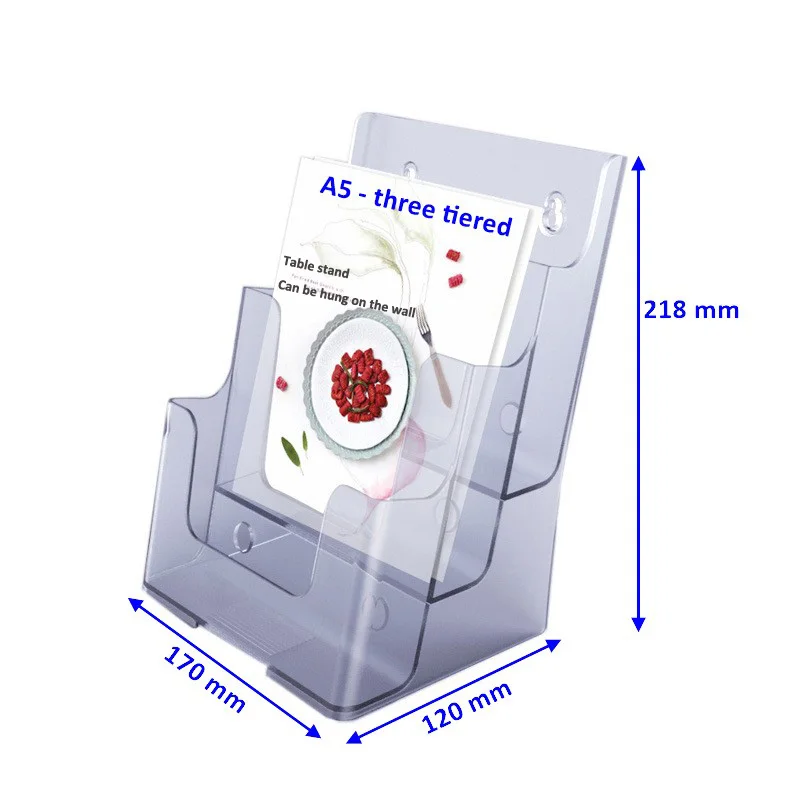 table acrylic file holder, desktop A4 A5 A6 one tire two tires clear Acrylic document holder Organizer rack stand shelf bracket