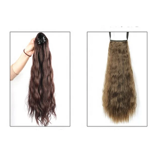 Manufacturers Wholesale Ponytail Grab Pony Tail Wig ,Braid Corn Ironing Wigs,  Piece Web Celebrity Binding Style Long Curly Hair