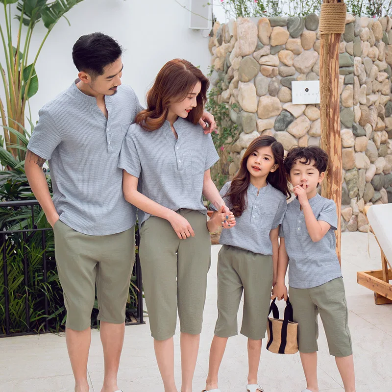 Taidieer 2021 wholesale cotton and linen fashion holiday parent-child wear Mom I summer family