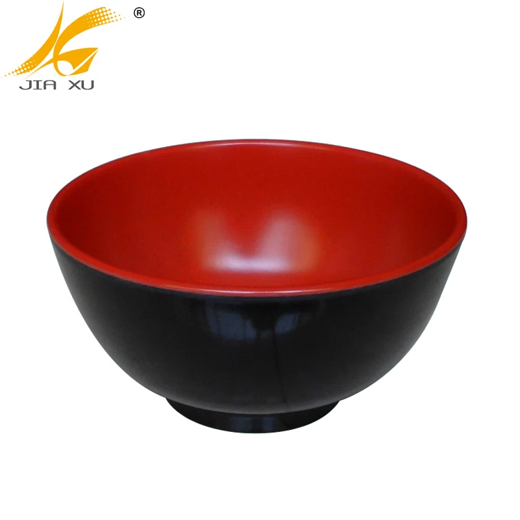 melamine ware red and black color line bowl
