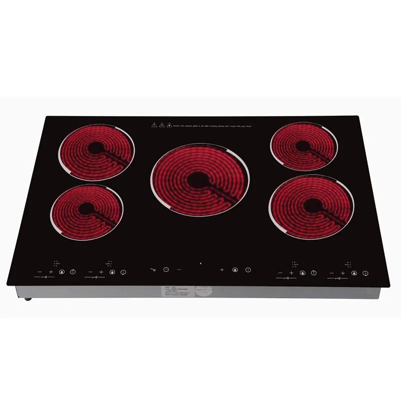 5 Burners Electric Cooktop 30 Inch Built in Electric Radiant Stove Top Ceramic Glass Cooktop with Sensor Touch Control