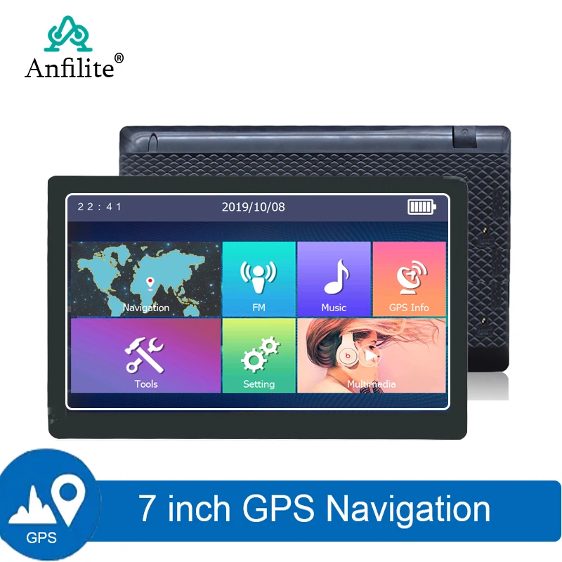 7-дюймовый автомобильный навигатор Gps 256 + 8 Гб емкостный сенсорный экран BT AV-IN FM GPS навигации России Навител Бесплатная обслуживание карта