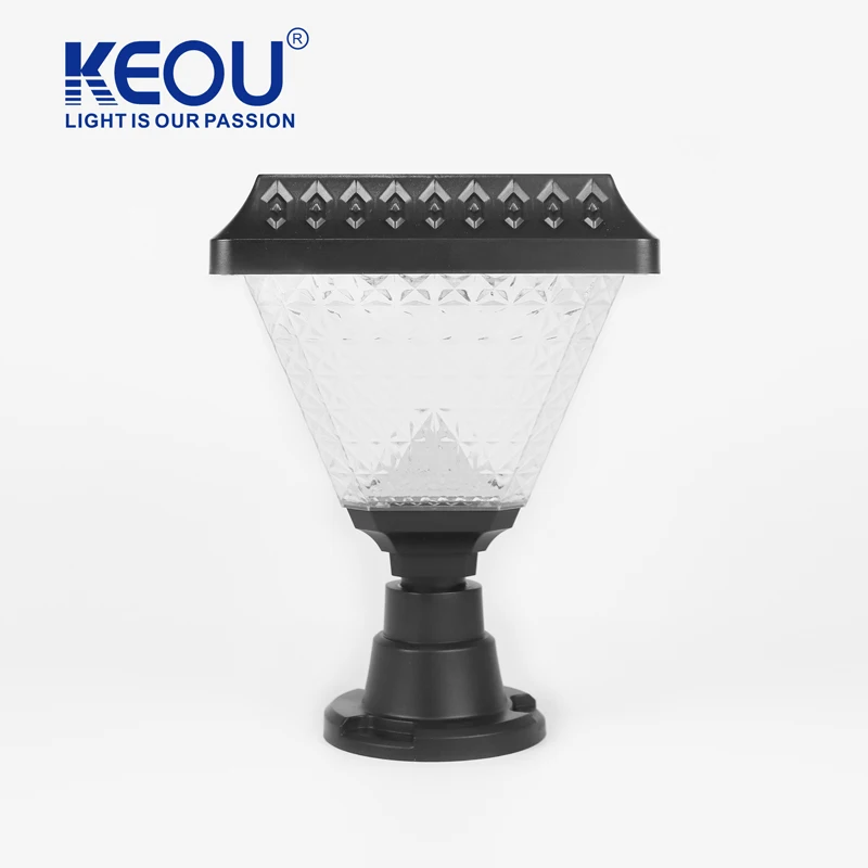 Various shapes electricity consumption IP65 water proof square Pillar Lights garden solar lighting