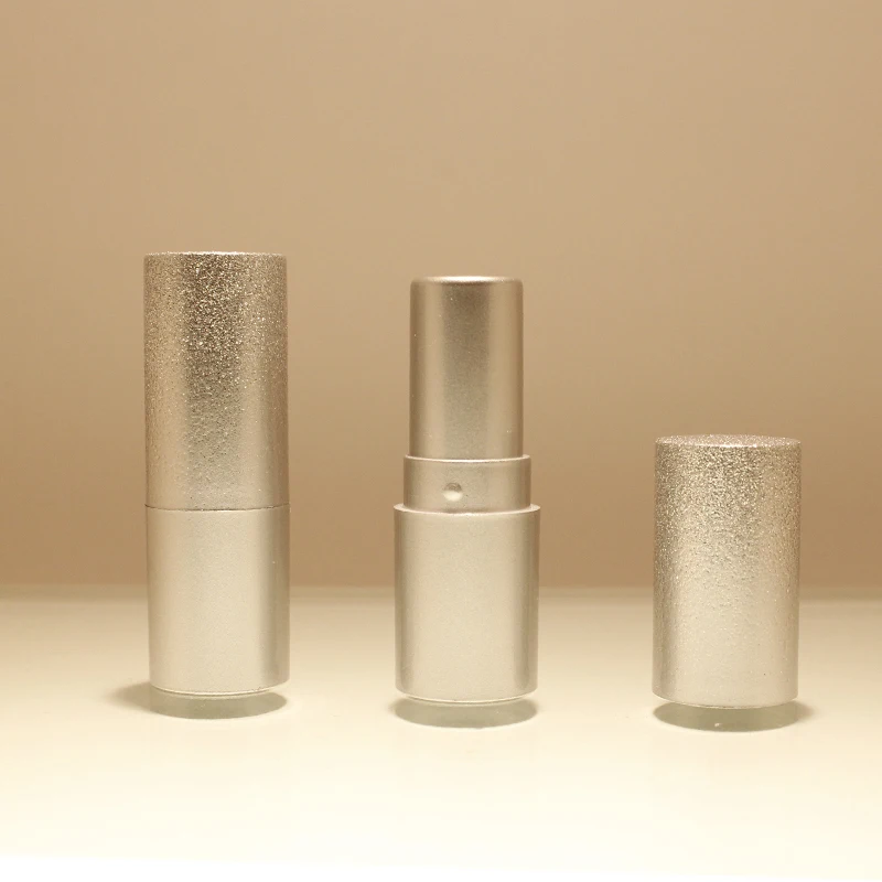 Wholesale mini shinny sliver lipstick tube private label plastic lipstick container empty tube for cosmetic packaging