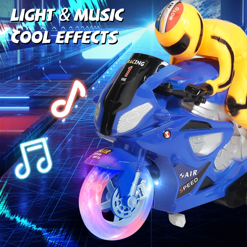 2024 Motorcycle Toy RC Motorcycles 360 Rotating Remote Control Stunt Motorcycle Toy for Children