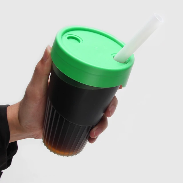 Manufacturer Resistant PP Anti-ironing Stripe Plastic Cup Disposable Milk Tea Bottle Milk Tea Cup 600ML
