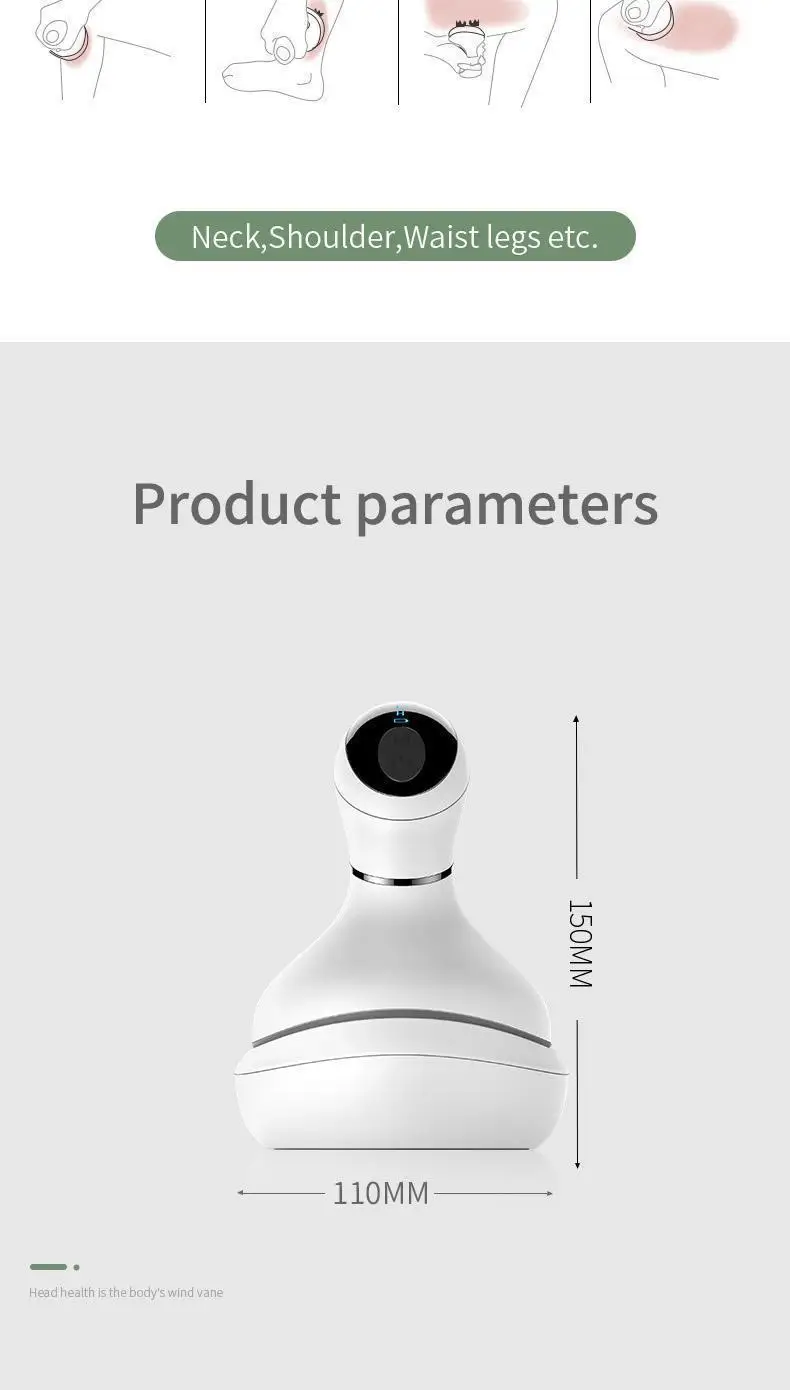 Multi modes hand held hair massager scalp applicator soft 4d scalp care massager automatic usb battery