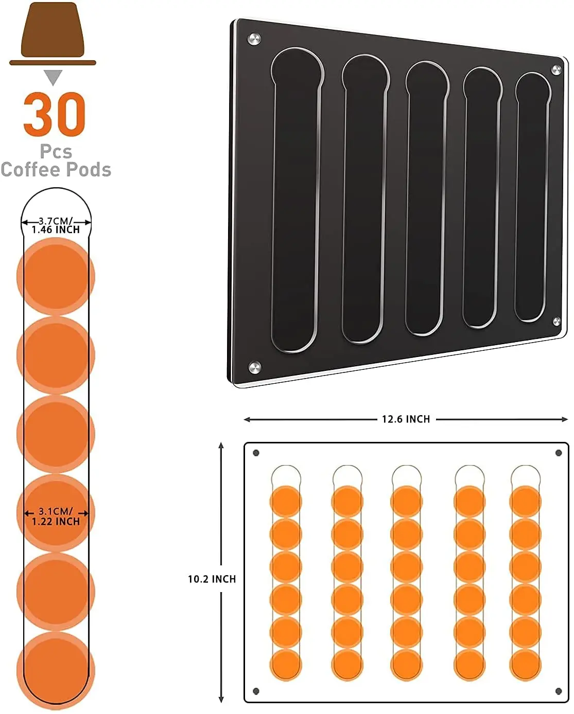 coffee capsule holder Storage Box Wall Mount Refrigerator  Cupboard Storage Rack for Coffee Capsules