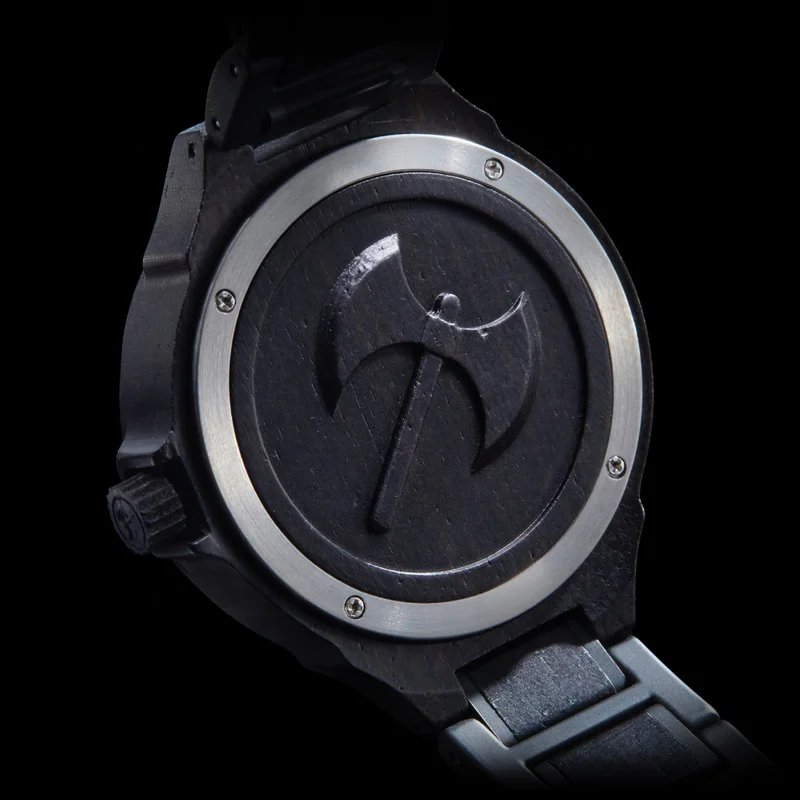 Norse Runes Helm of Awe Superior Japan Movt Quartz Watches Viking Wooden Watch