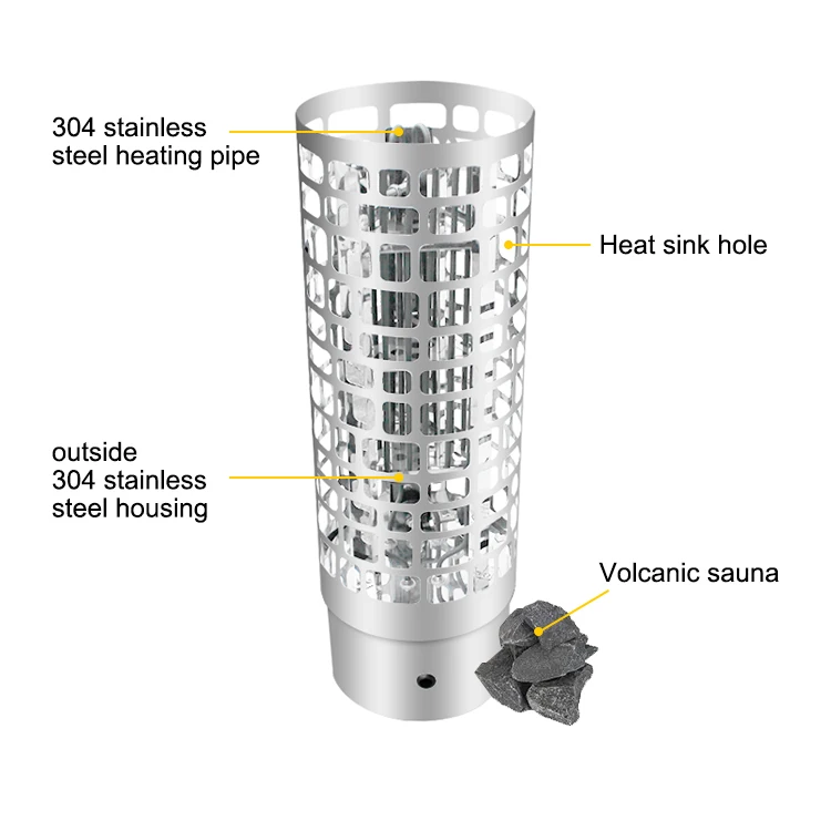 Tower Round Floor-Standing Sauna Heater for Any Size of Sauna Room