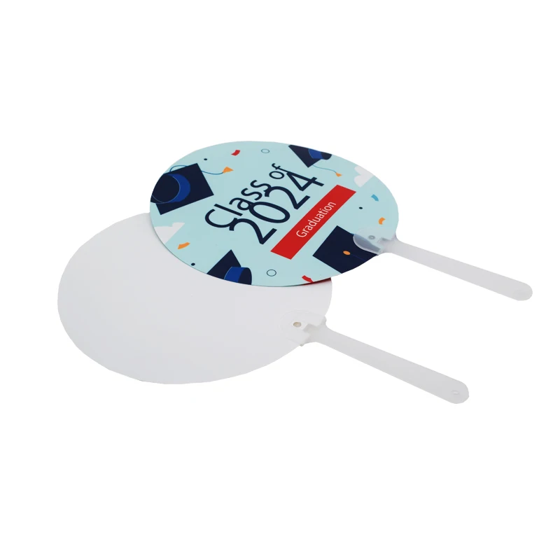 Best selling Qualisub PET Plastic hand Fan Blank Sublimation Hand fan Portable hand fan blanks Double sided DIY print