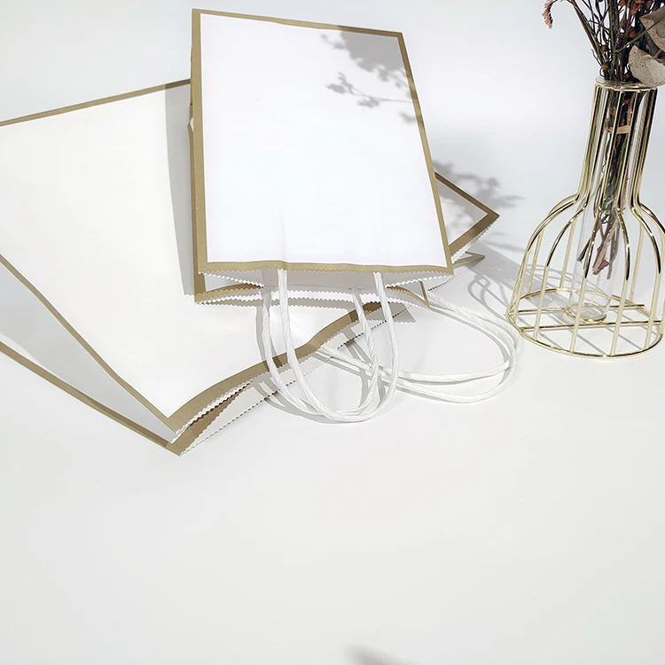 China Wholesale Custom Paper Bags Twisted Handle Paper Bags with Coloured trims