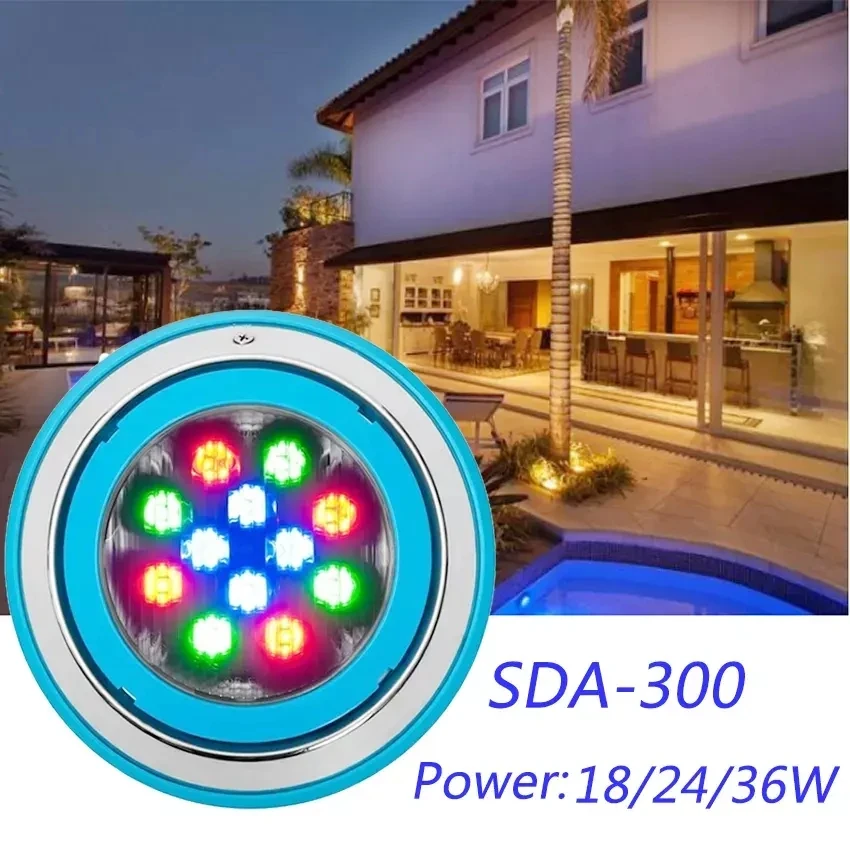 Hot Sale 12v 36w Floating Led Boat Underwater Submersible RGB Remote Remote Swimming Pool Light