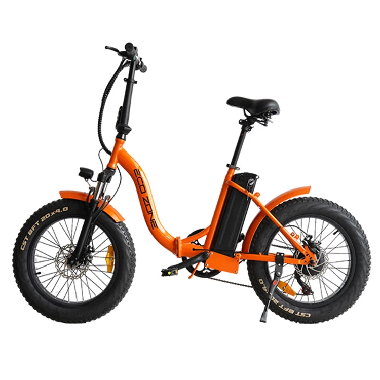 Hot sale 20inch fat tire orange frame folding mini ebike fat tyre electric bike