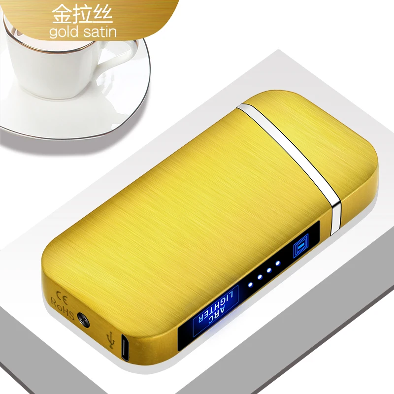 HL-319 фабрика изготовленный на заказ сплав цинка двойной электронные дуги usb Зажигалка