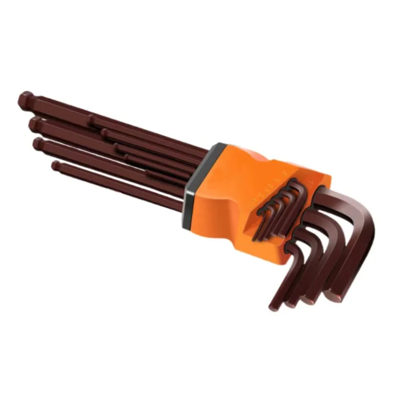 Hot Sales 9pcs Ball End Hex Key S2 Chrome Plated Steel Hex Key