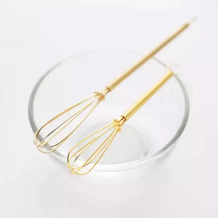 Amazon Best Selling 10cm 12cm 14cm 16cm 18cm Metal Egg Whip Gold Color Mini Whisk With Fouet Inox