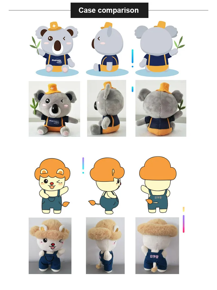 Size Stuffed Anime Plushie Separable Figure Decors Custom Standing Sitting Posture Plush Doll for Gift Low MOQ Customized Unisex