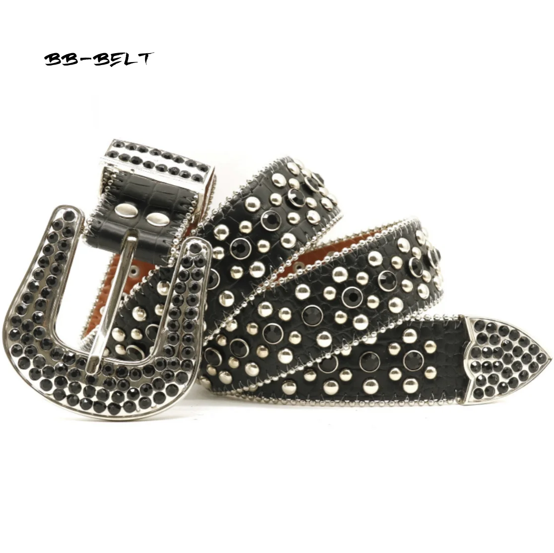 [Buyer service link] Manufacture Luxury Crystal Rhinestone Belts Men Women Unisex Studded Western Sparkle Designer Leather Belt