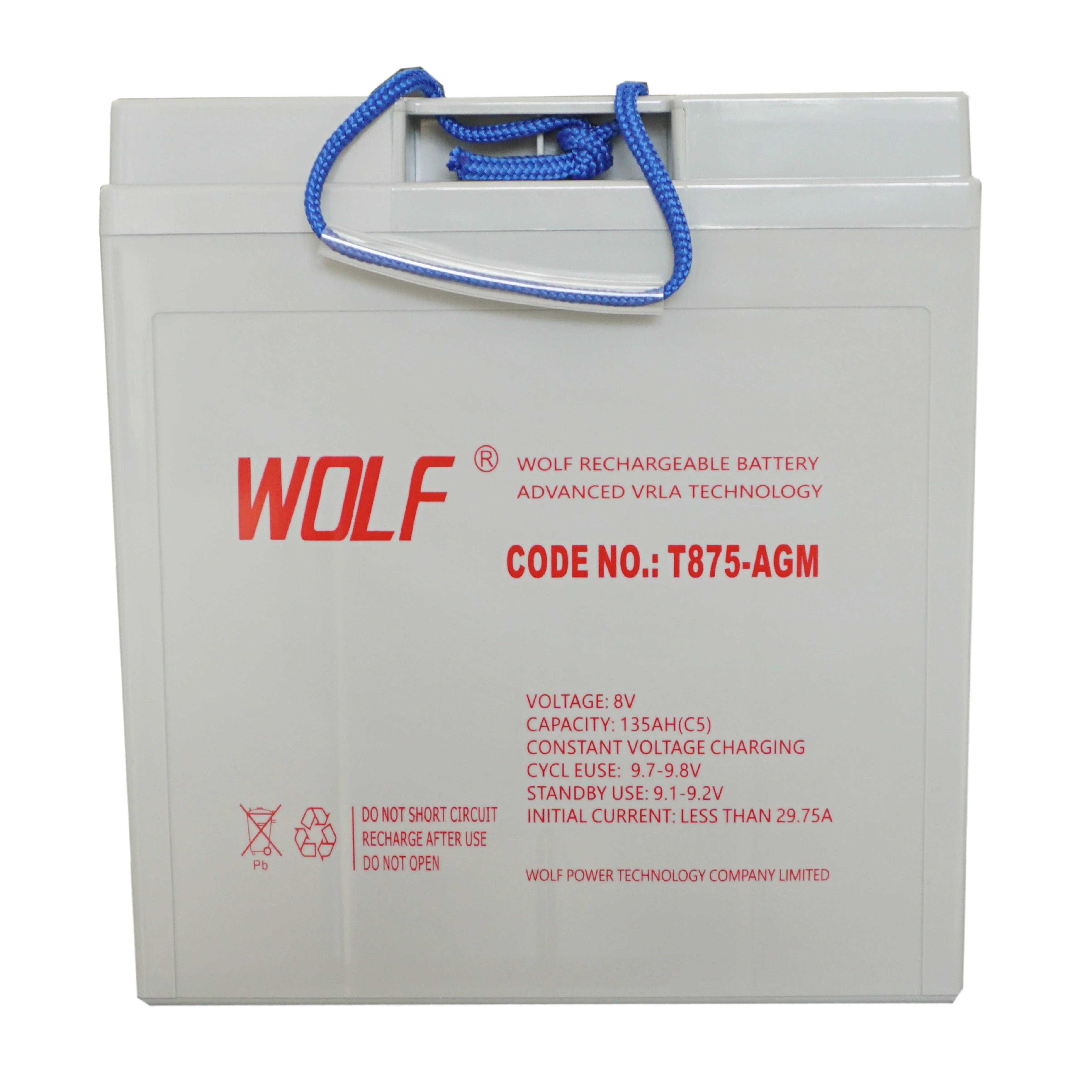 T875 Lead Acid Trojan Battery 8V 170AH Deep Cycle AGM Gel Lead Acid Battery Pack For LVTONG Golf Buggy Carts