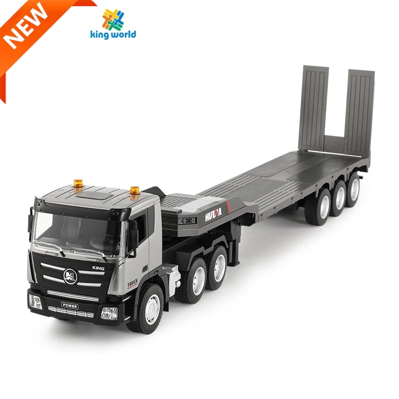 KW Huina 1318 1/24 RC Trailer Truck Tractor 9Channel Alloy Remote Control Flatbed Truck Semi tractor Transport Engineering Truck