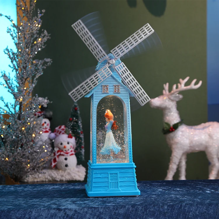 Brand New Christmas Ornaments Gifts Plastic Music Box  Water Lamps Lantern Snow Globes