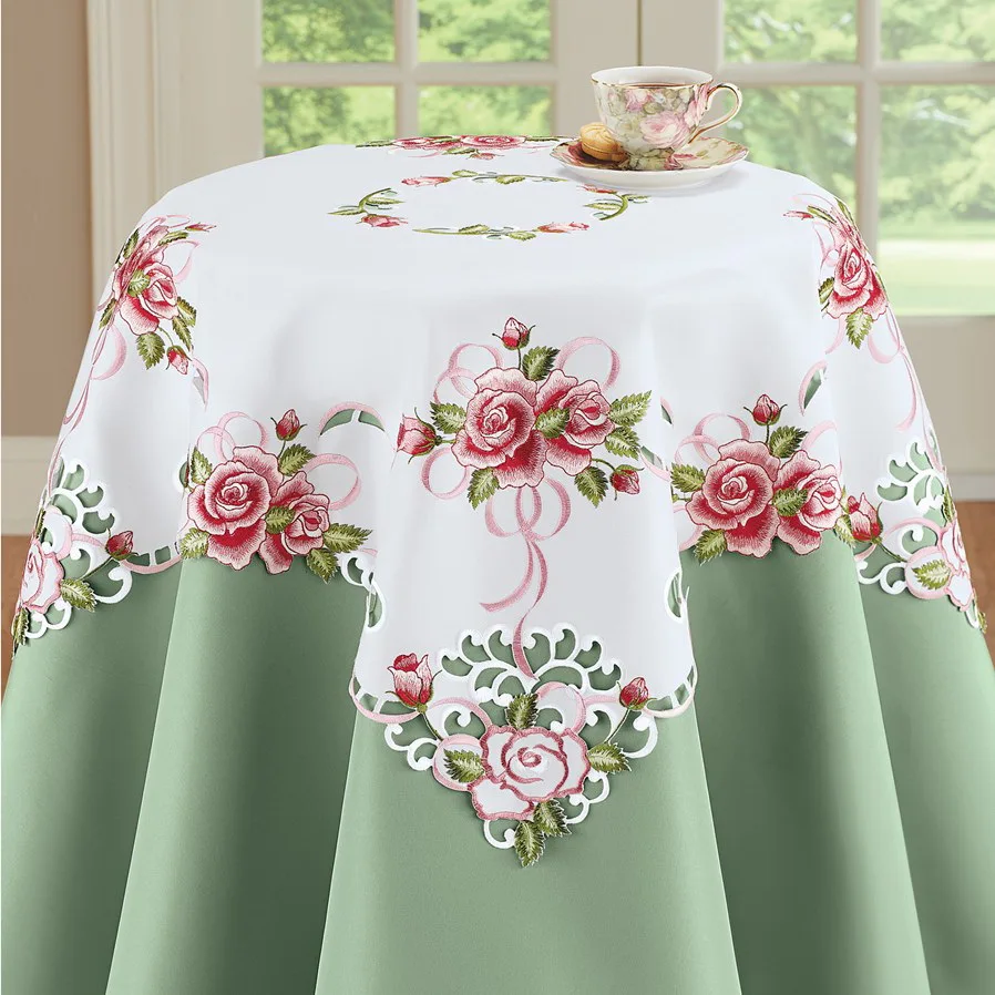wedding embroidered cutwork tablecloth