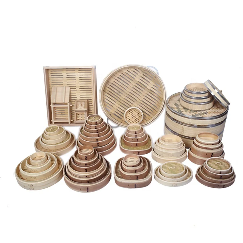 
Natural Bamboo Steamer for Kitchen Dimsum Basket Mini Bamboo Food Steamer for Sale 