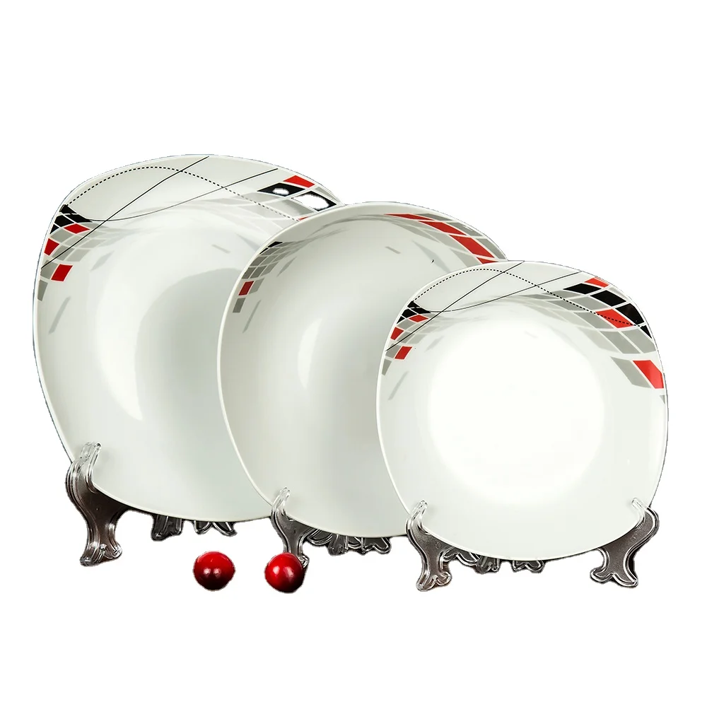 Factory Wholesale Square Ceramic Dinnerware Set Modern Design Dish Set Household Porcelain Tableware