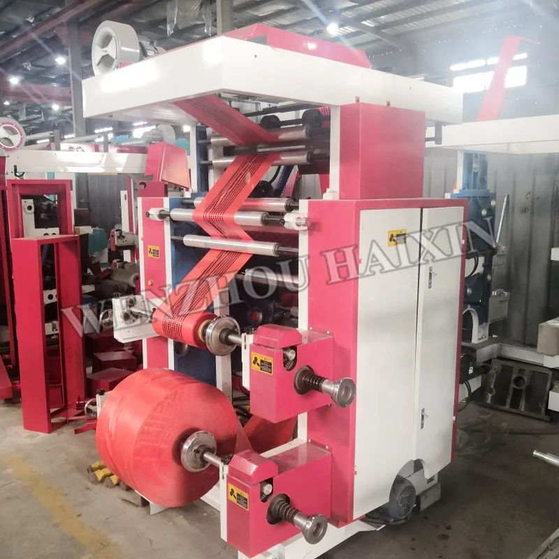 Multi color 2 color polyethylene plastic bag paper non woven flexographic printing machine factory price