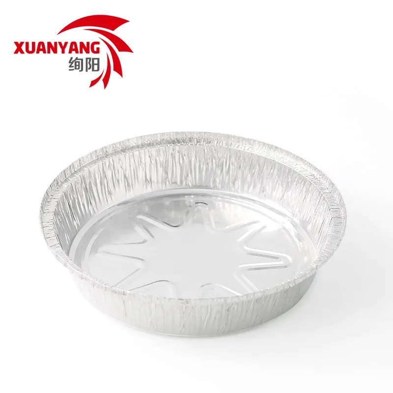 7 inch round aluminum foil food container disposable aluminum baking pans with plastic lid