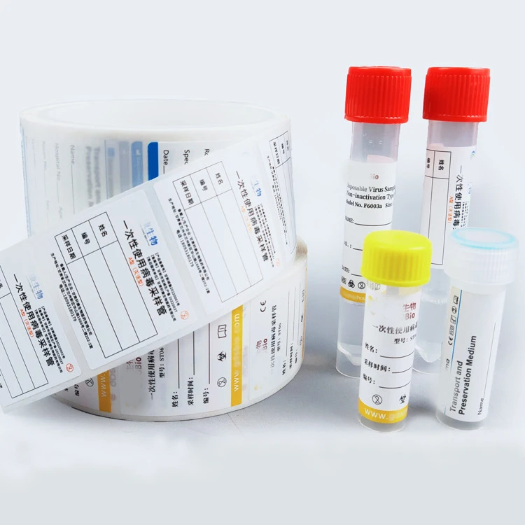 Medical Tube Sticker Printing Medical Test Blood Collection Tube Label Customized Design Specimen Labels For Hospitals Use