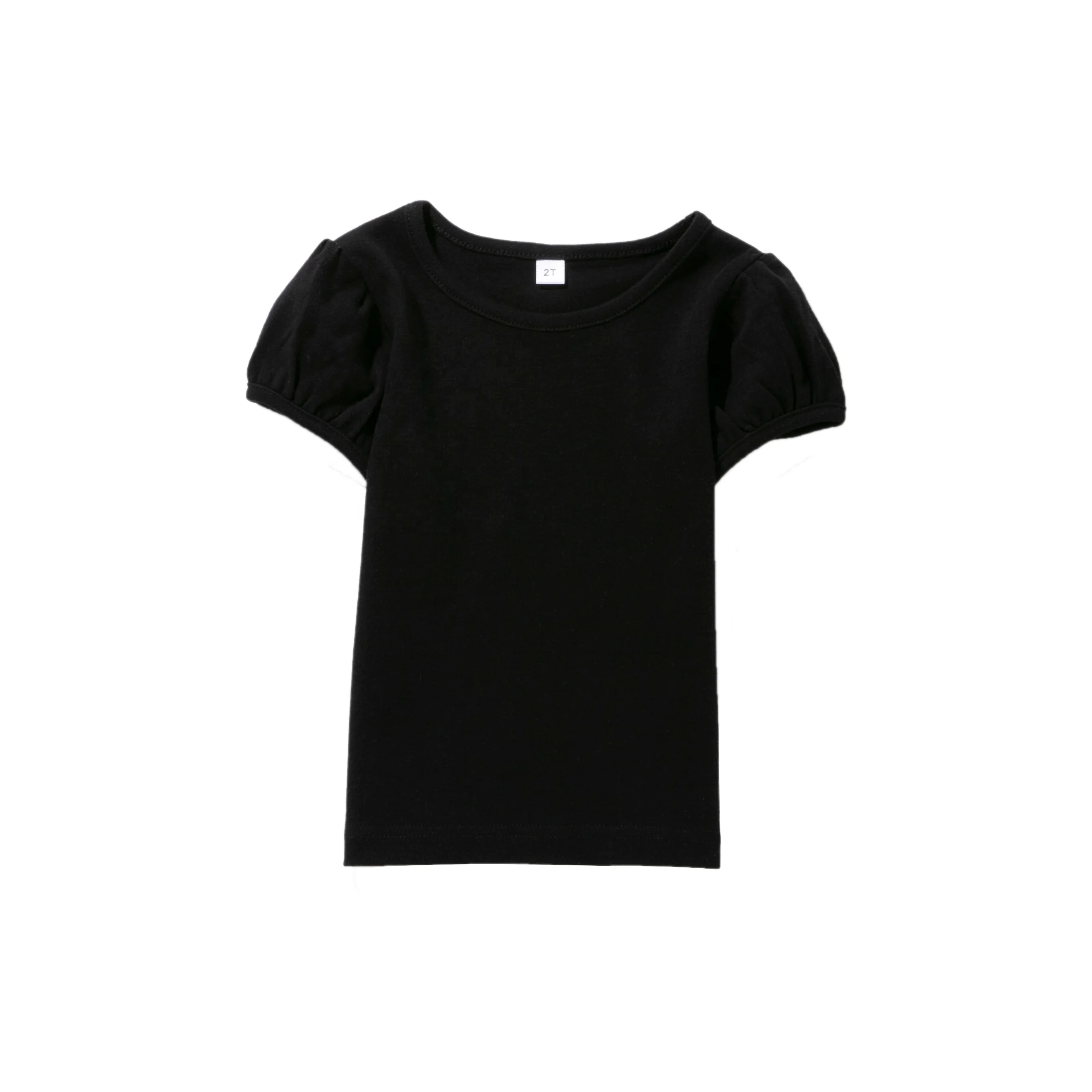 girls solid color short-sleeve T shirts baby child cotton blank top girl T Shirt 1-14 T