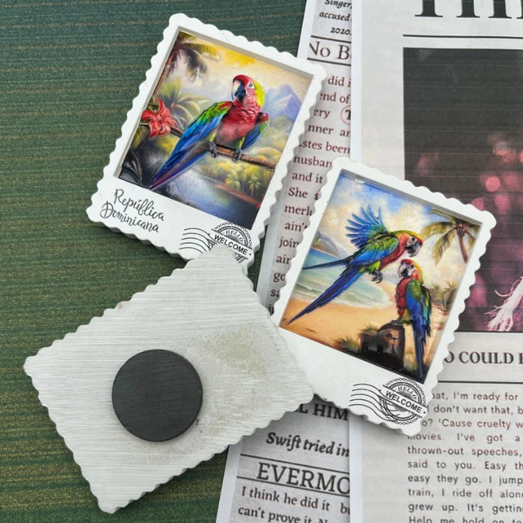 Custom logo resin 3d printing travel gift stamp france souvenirs paris fridge magnet for collection