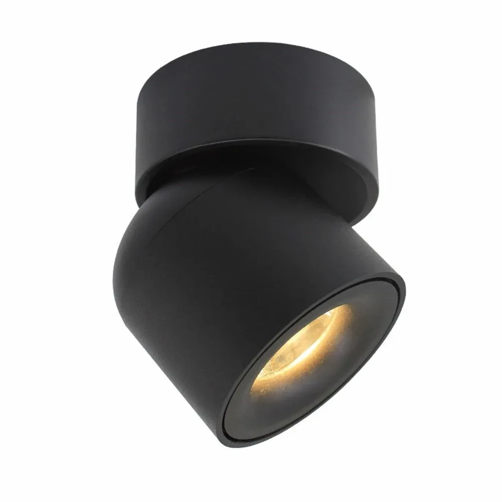 LED Surface Spot Ceiling Lighting 360 Degrees Round Curve Rotation LED COB Down Lamps Cylinder Creative COB Spot Light