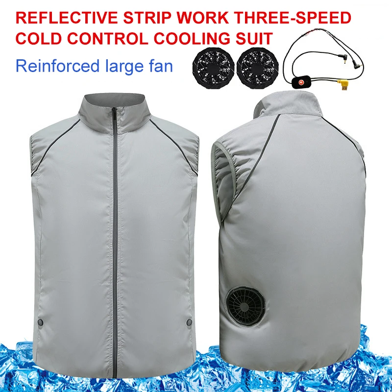 Hot Selling Smart Fast Cool  Waistcoat Outdoor Utility USB Powered Air Conditioning Fans Cooling Vest TC11114