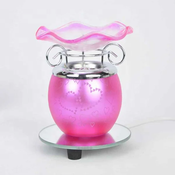 Electric Scented Wax Warmer Glass Aromatherapy Burner Essential Oil Warmer Lamp Incense Night Light