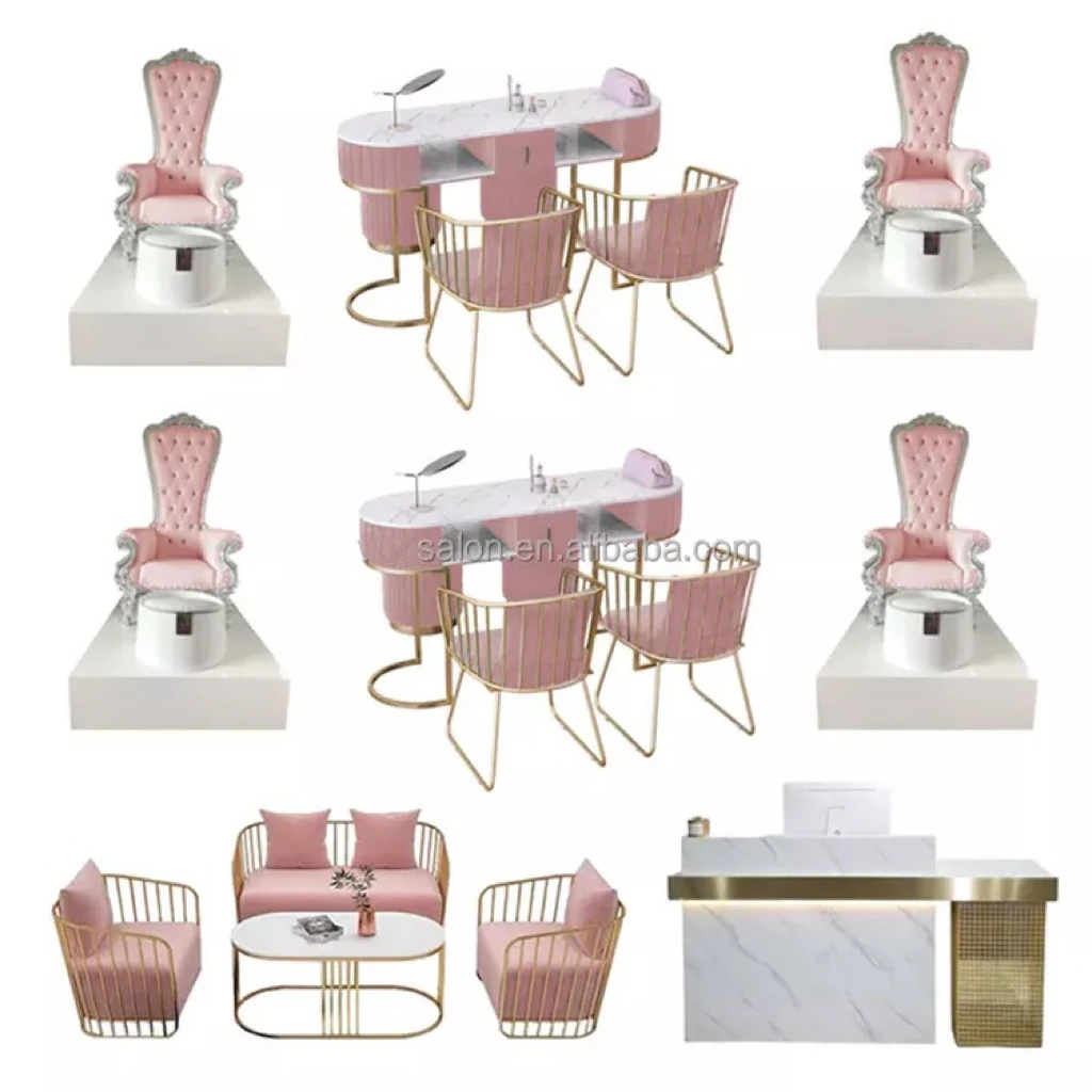 Pink Sofa Beauty Salon Waiting Sofa Single Chair Luxury Furniture  Modern Couch Set Living Room