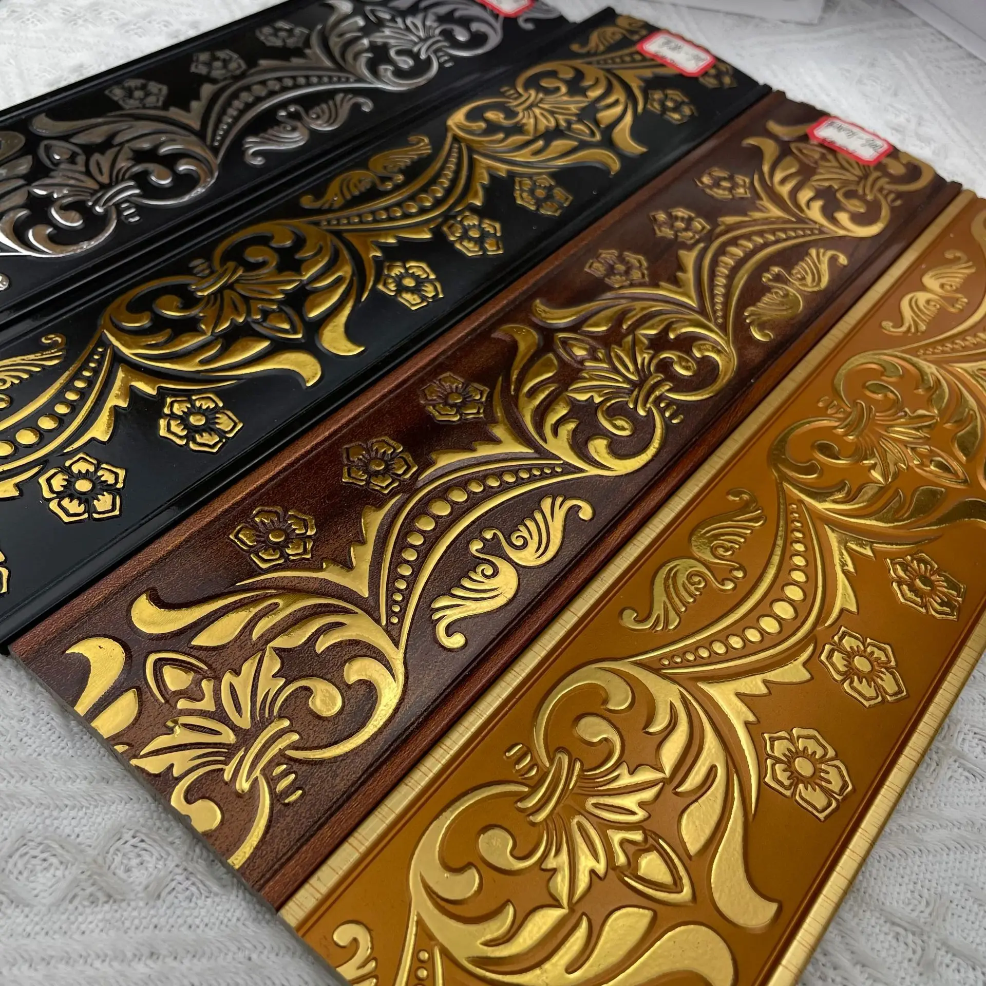 Custom wide polystyrene PS decorative wall ceiling molding lines profiles interior skirting wall waist line